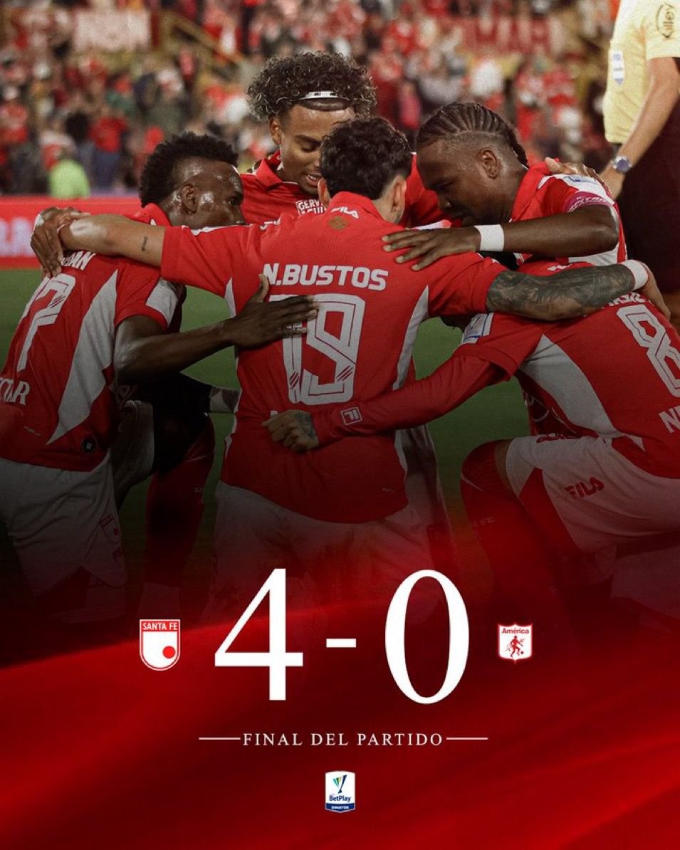 Santa Fe goleó al América y sacudió la Liga BetPlay